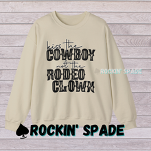 Load image into Gallery viewer, Kiss The Cowboy Crewneck Sweatshirt