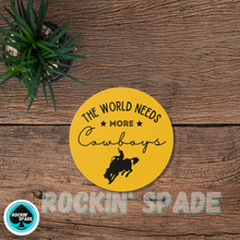 Load image into Gallery viewer, More Cowboys Round Yellow Sticker