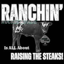 Load image into Gallery viewer, Ranchin&#39; and Raising Steaks Ceramic Mug 15oz
